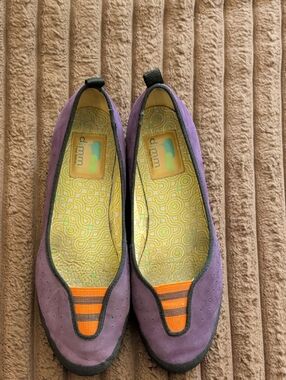 Women's Purple Flats with Orange Accent